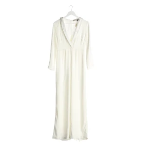 Rixo Jumpsuits (weiß, Gr. 40) Seide - gebraucht, mit Schalkragen & weites Bein