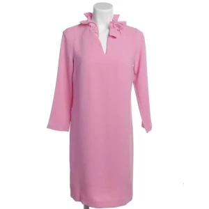 J.CREW Kleider (rosa, Gr. 32) Polyester - gebraucht, Kleid mit Stehkragen mit Rüschen & Schlitz am Ausschnitt