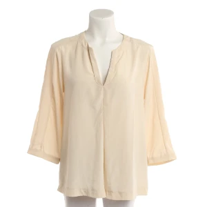 Riani Bluse (beige, Gr. 40) Polyester - gebraucht, Damen, Tunika mit V-Ausschnitt mit kleinem Stehkragen & 3/4-Ärmel mit schmalen Manschetten