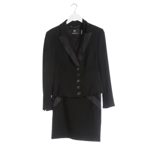 Versace Sets (schwarz, Gr. 38) Wolle / Satin - gebraucht, mit Satin-Revers & Logo-Knöpfe