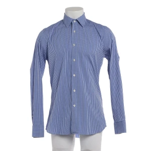 Prada Hemden (blau, Gr. 39) Baumwolle - gebraucht, mit Vichy-Karo & Spitzkragen