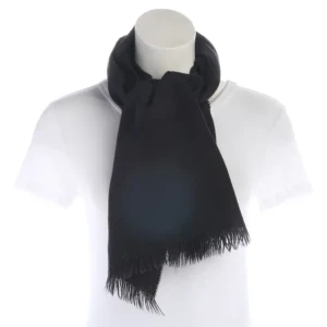 Prada Schal Schwarz (schwarz) Baumwolle - gebraucht, Damen Fransenkanten, feine Webstruktur