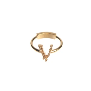 Versace Virtus Ringe (gold) Metall - gebraucht, mit V-Logo & Akanthusblatt-Verzierung