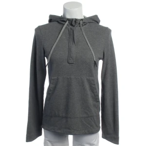 Falke Hoodie (grau, Gr. S) Baumwolle - gebraucht, mit Kapuze mit Kordelzug & Kurzer Reißverschluss am Ausschnitt