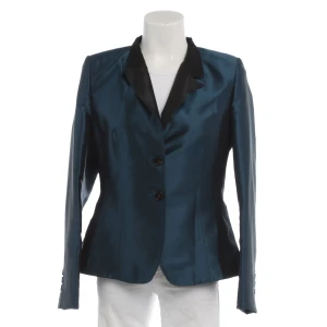NVSCO Blazer 40 Blau (blau, Gr. 40) Polyester - gebraucht, Damen Kontrast-Reverskragen, Schimmerndes Finish
