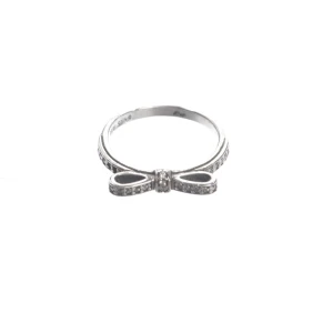Pandora Ring (silber) 925er Sterling Silber / Zirkonia - gebraucht, mit Schleifen-Design & Zirkonia-Besatz