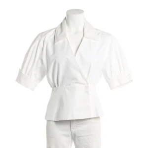 Fendi Blusen (creme, Gr. 34) Baumwolle - gebraucht, Wickelbluse mit Wickeloptik & Hemdkragen