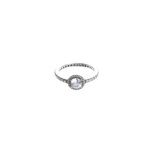 Pandora Ring (silber) 925er Sterling Silber / Zirkonia - gebraucht, mit Zirkonia-Besatz & Halo-Design