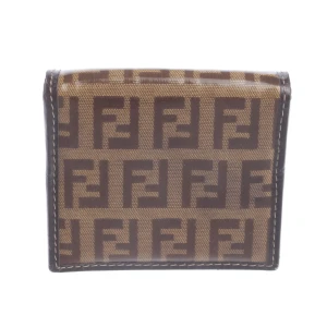 Fendi Zucca Etuis (braun) Leder / Canvas - gebraucht, mit Zucca-Monogramm-Print & Kontrastnähte
