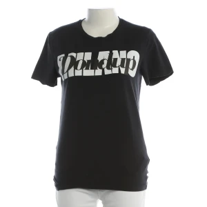 Dondup T-Shirts (navy, Gr. L) Baumwolle - gebraucht, T-Shirt mit großer kontrastierender Logo-Frontprint & Rundhalsausschnitt