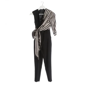 Elisabetta Franchi Jumpsuits (schwarz, Gr. 32) Polyester - gebraucht, Jumpsuit mit Asymmetrisches Design & Gestreifter Einsatz