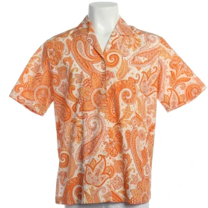 Etro Hemden (orange, Gr. 38) Baumwolle - gebraucht, Kurzarmhemd mit Reverskragen & Knopfleiste