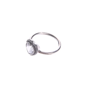 Pandora Ringe (silber) 925er Sterling Silber / Zirkonia - gebraucht, mit Herzförmiger Zirkonia-Stein & Pavé-Besatz um das Herz