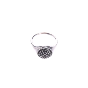 Pandora Ringe (silber) 925er Sterling Silber - gebraucht, mit Runder Ringkopf & schwarzen Zirkoniasteinen besetzt