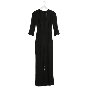 Elisabetta Franchi Jumpsuit 32 Schwarz (schwarz, Gr. 32) Acetat - gebraucht, Damen tiefer V-Ausschnitt, Reverskragen-Optik