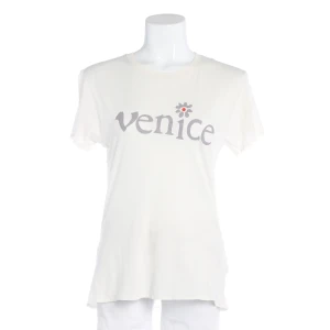 Erl Shirt XS Cream (creme, Gr. XS) Baumwolle - gebraucht, Damen Grafik-Print 'venice', Blumen-Detail