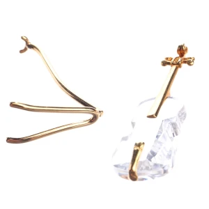 Swarovski Home (gold) Sonstige Fasern - gebraucht, Deko-Figur mit Kristallfigur in Form einer Violine & Goldfarbene Metalldetails
