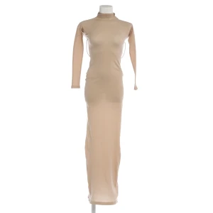 Alaia Kleider (beige, Gr. 38) Polyamid - gebraucht, Maxikleid mit Stehkragen & lange Ärmel