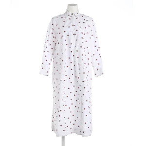 Ganni Kleider (weiß, Gr. 36) Baumwolle - gebraucht, Hemdblusenkleid mit Polka Dots & Hemdkragen