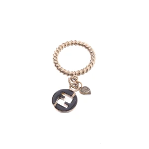 Fendi Anhänger (gold) Metall / Emaille - gebraucht, mit FF-Logo & Emaille-Inlay