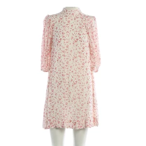 Ganni Kleider (weiß, Gr. 34) Viskose - gebraucht, Minikleid mit Puffärmel & Stehkragen