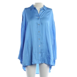 Grace Blusen (blau, Gr. XS) Viskose - gebraucht, Tunika mit Hemdblusenkragen & durchgehende Knopfleiste