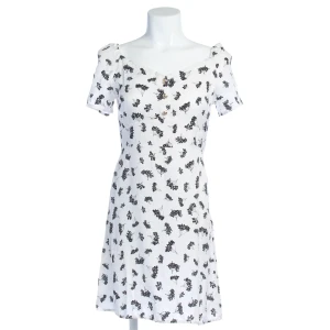 Maje Kleider (weiß, Gr. 38) Polyester - gebraucht, Sommerkleid mit Puffärmel & Smok-Einsatz am Rücken