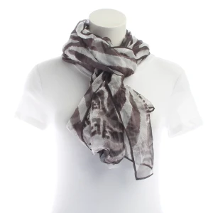 Fendi Tücher (grau) Seide - gebraucht, Tuch mit FF-Monogramm & Zebra-Muster