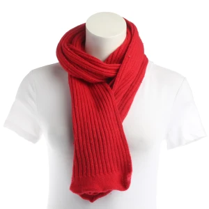 Blumarine Schal Rot (rot) Baumwolle - gebraucht, Damen Rippstrick-Struktur, Weiche Haptik