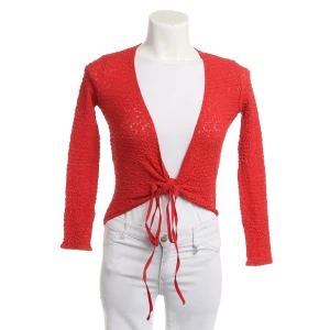 Wolford Strickjacke XS Rot (rot, Gr. XS) Polyamid - gebraucht, Damen Strukturstrick, Bindeband vorne