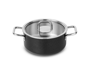 CAÇAROLA SILAMPOS C/ASAS 20 COMFORT GLASS BLACK