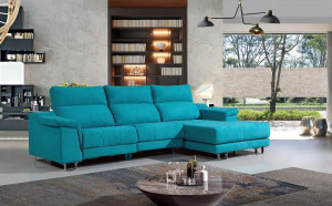 Sofá Chaise Longue BASILEIA Sofás Material/Cor Tecido: Tecido Queens Cor Light Grey