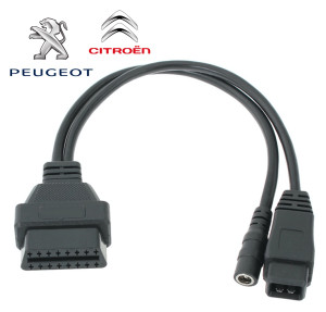 iCarsoft Adaptateur automobile PSA 2x2 broches vers OBD2