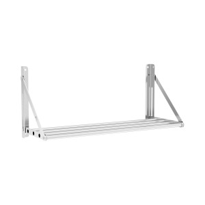 Royal Catering Fällbar vägghylla - Stänger - 80 x 30 cm - 40 kg - Rostfritt stål