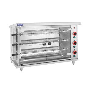 Hähnchengrill Gas - 3 Spieße - mit Beleuchtung - Royal Catering RCGCG-15