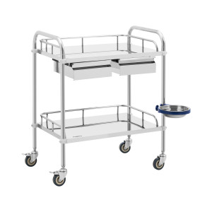 Steinberg Systems Laborwagen - Edelstahl - 2 Ablagen je 55 x 37 x 13 cm - 2 Schubladen - 20 kg SBS-LF-136