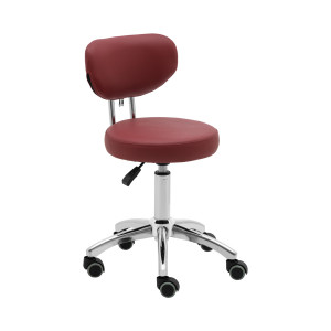 physa Otočná židle na kolečkách s opěradlem - 46–60 cm - 150 kg - vínová burgundy ASCONA BURGUNDY