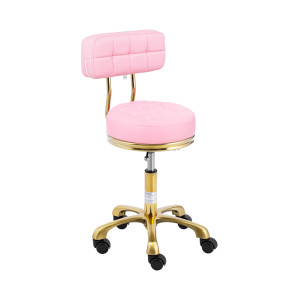 physa Sgabello con schienale - 48 - 61 cm - 150 kg - Rosa chiaro, oro  GELA POWDER PINK