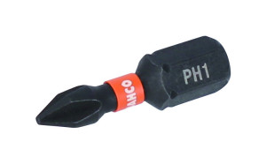 Chaves de fendas de torção de impacto de 1/4" para parafusos de cabeça Phillips PH1 de 25 mm - 2 unidades/blister Bahco 66IM/PH1-2P