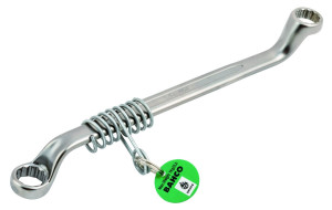 Bahco Chaves de extremidade de anel duplo de compensação longa, no sistema métrico, com acabamento cromado com mola deslizante de aço inoxidável - 12