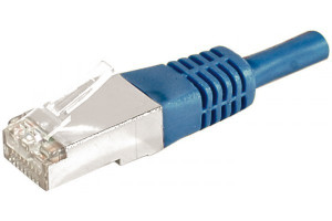 MCAD DEXLAN Cordon RJ45 categorie 6A F/UTP bleu - 0,15 m