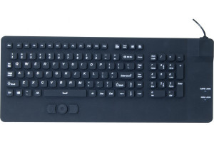 MCAD Clavier avec trackpad en silicone rigide etanche USB noir