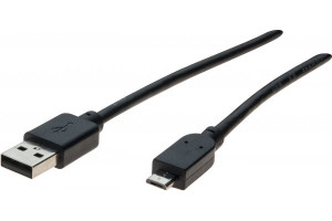 MCAD Cordon USB 2.0 type A / micro B noir - 0,5 m