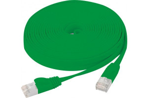 MCAD Cordon RJ45 plat categorie 6 U/FTP snagless vert - 20 m