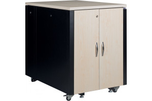 EKIVALAN Baie insonorisee BESP 42U 750 x 1130, noir finition erable