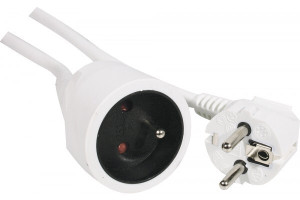 MCAD Rallonge secteur tripolaire blanche - 5,0 m