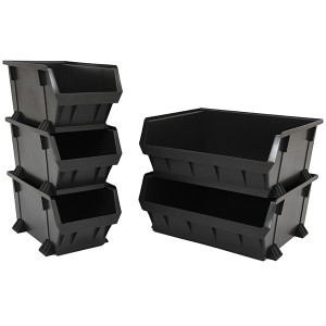 5 Plastic Stackable Pick Bins - 518 x 310 x 202 mm - Linbins Alternative - Kite Packaging