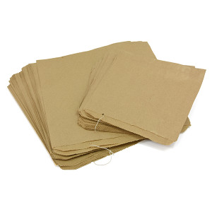 1000 x Brown Strung Kraft Paper Bags - 178x178mm