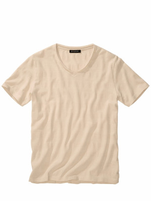 Mey & Edlich Struktur-T-Shirt Beige L