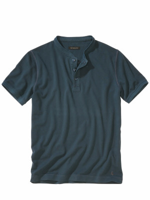 Mey & Edlich Stehkragen-Polo Blau S